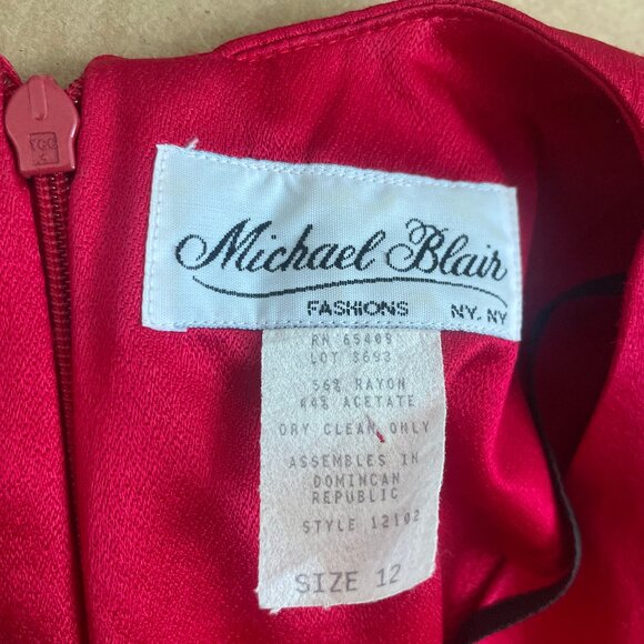Vintage Michael Blair Red Midi Dress - Picture 6 of 6